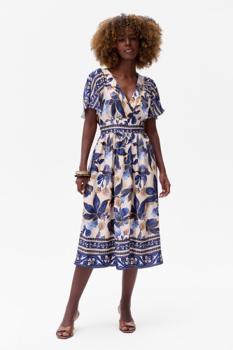 Sukienka Santorini Ecru / Dark Blue