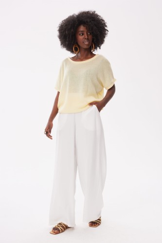 Spodnie Damskie Queen BS Ecru