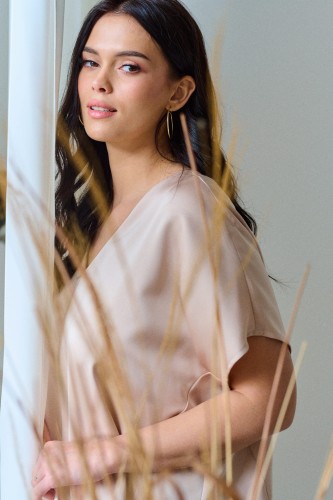 Bluzka Damska Cygaro Plus Size Świetlisty Beż