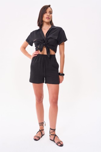 Szorty Damskie Tassel BS Czarny