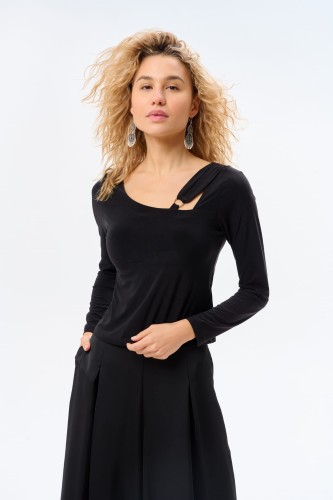 Bluzka Damska Plat Czarny