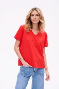 T-shirt Damski Mango BS Czerwony