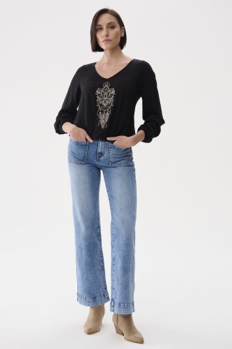 Jeansy Damskie 3D 9181-3 BS Jasny Jeans