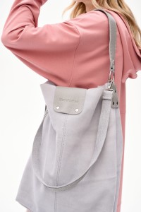 Torebka 2 BS Skóra Naturalna Light Grey