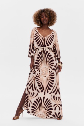 Sukienka Frida Ecru / Brown