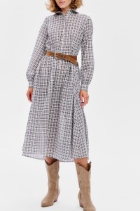 Sukienka Kora Check Ecru / Black