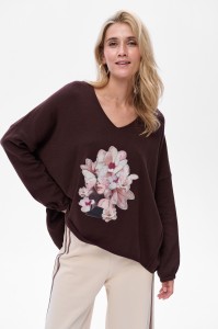 Sweter Damski Poem Chocolate