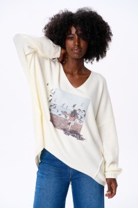Sweter Damski Calma 2 Ecru