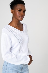 Sweter Damski Poze Ecru