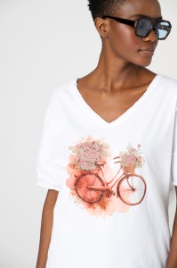 Bluzka Damska Bike Ecru