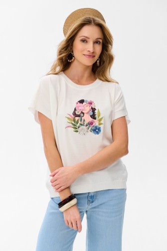 Bluzka Damska Garden Ecru