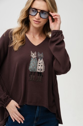 Sweter Damski Kety Dark Brown