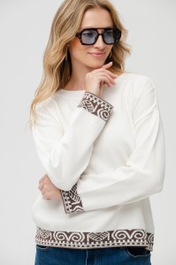 Sweter Damski Kaps Ecru