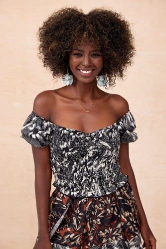 Bluzka Damska Tirra BS Ekri / Czarny