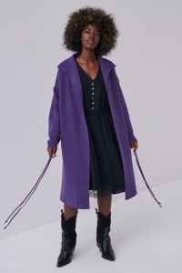 Płaszcz Damski Huggo BS Fioletowy