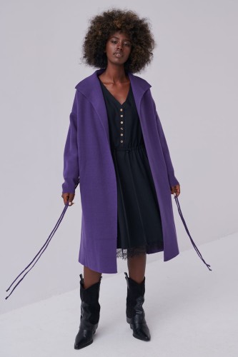 Płaszcz Damski Huggo BS Fioletowy