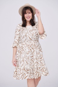 Sukienka Asiya Plus Size Ekri / Animal