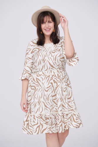 Sukienka Asiya Plus Size Ekri / Animal